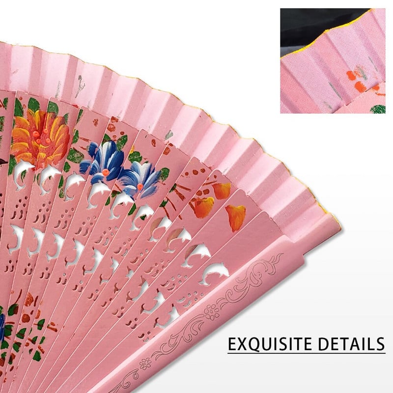 Összecsukható legyező Fa spanyol legyező tánchoz Nyomtatás Kézzel összecsukható ventilátor Otthoni dekoráció Díszek Kézműves ajándékok Vendégeknek