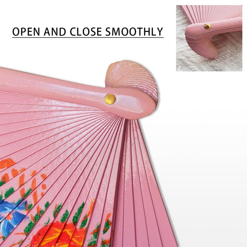 Összecsukható legyező Fa spanyol legyező tánchoz Nyomtatás Kézzel összecsukható ventilátor Otthoni dekoráció Díszek Kézműves ajándékok Vendégeknek