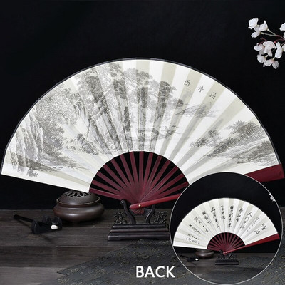 13-tollised kokkupandavad ventilaatorid käeshoitav elegantne antiikstiilis käsiventilaator Kokkupandav kalligraafia tindiga maalimine Hiina tarvikud idamaine kujundus