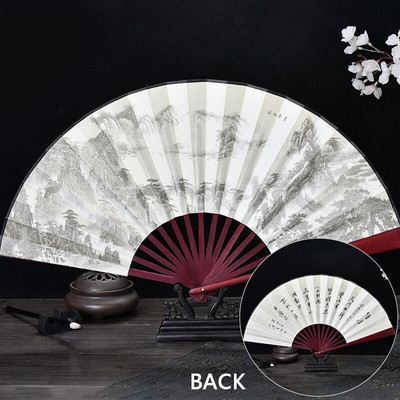 13-tollised kokkupandavad ventilaatorid käeshoitav elegantne antiikstiilis käsiventilaator Kokkupandav kalligraafia tindiga maalimine Hiina tarvikud idamaine kujundus
