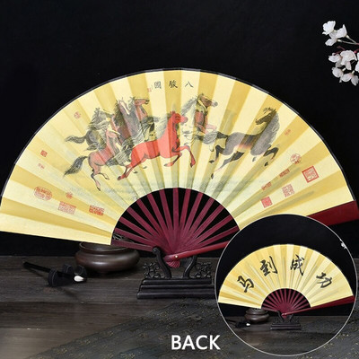 13-tollised kokkupandavad ventilaatorid käeshoitav elegantne antiikstiilis käsiventilaator Kokkupandav kalligraafia tindiga maalimine Hiina tarvikud idamaine kujundus