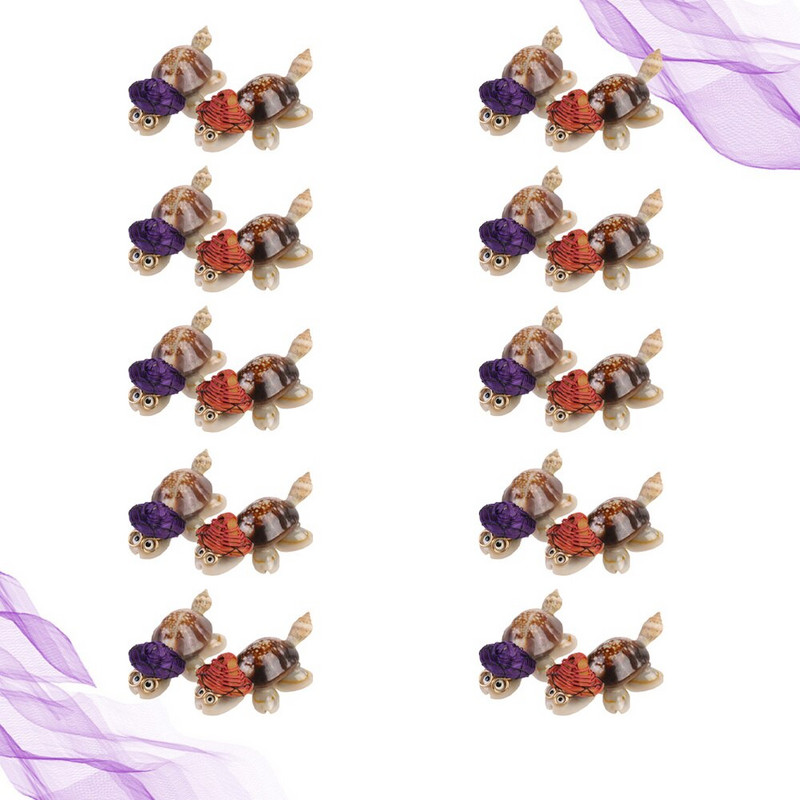 Figurină țestoasă Mini margele Shell Animale în miniatură Plajă Animal de mare Grădină Zână Ornament Spiral Broasca țestoasă naturală