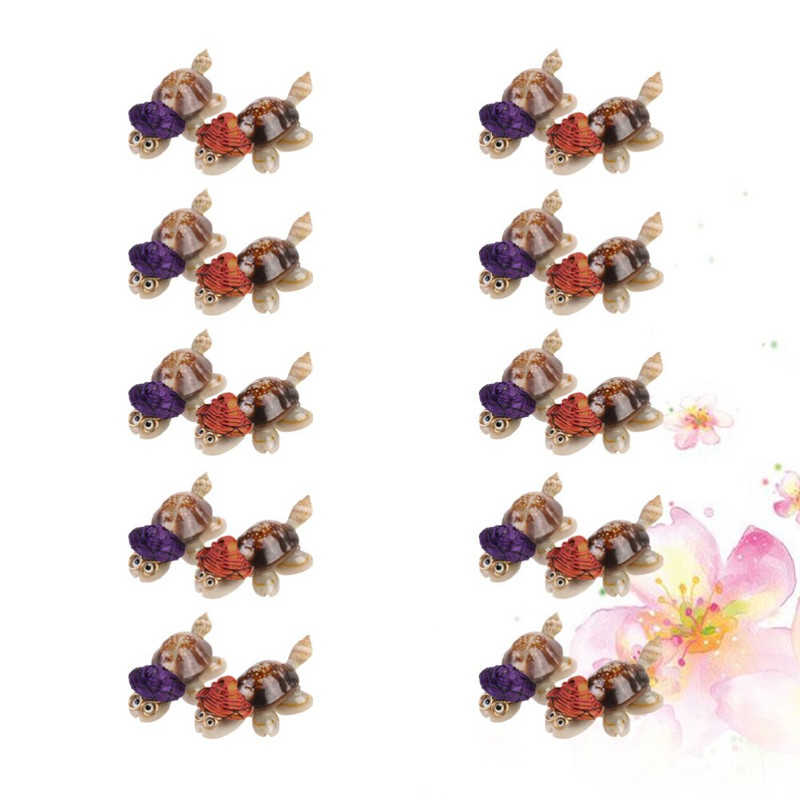 Figurină țestoasă Mini margele Shell Animale în miniatură Plajă Animal de mare Grădină Zână Ornament Spiral Broasca țestoasă naturală