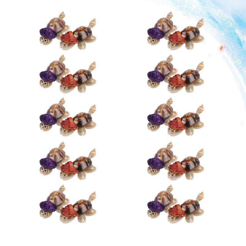 Figurină țestoasă Mini margele Shell Animale în miniatură Plajă Animal de mare Grădină Zână Ornament Spiral Broasca țestoasă naturală