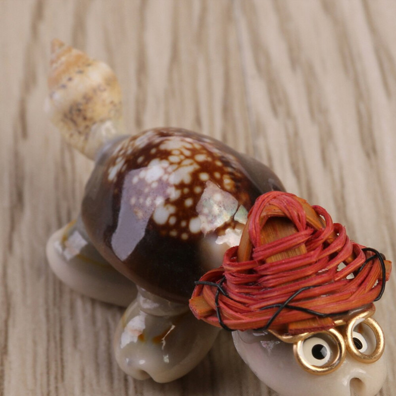 Figurină țestoasă Mini margele Shell Animale în miniatură Plajă Animal de mare Grădină Zână Ornament Spiral Broasca țestoasă naturală