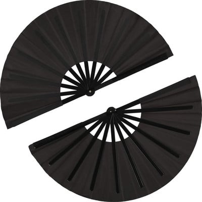 2 db Nagy összecsukható ventilátor nylon vászon kézi összecsukható ventilátor kínai kung fu tai chi ventilátor fekete dekoráció összecsukható kézi ventilátor partira