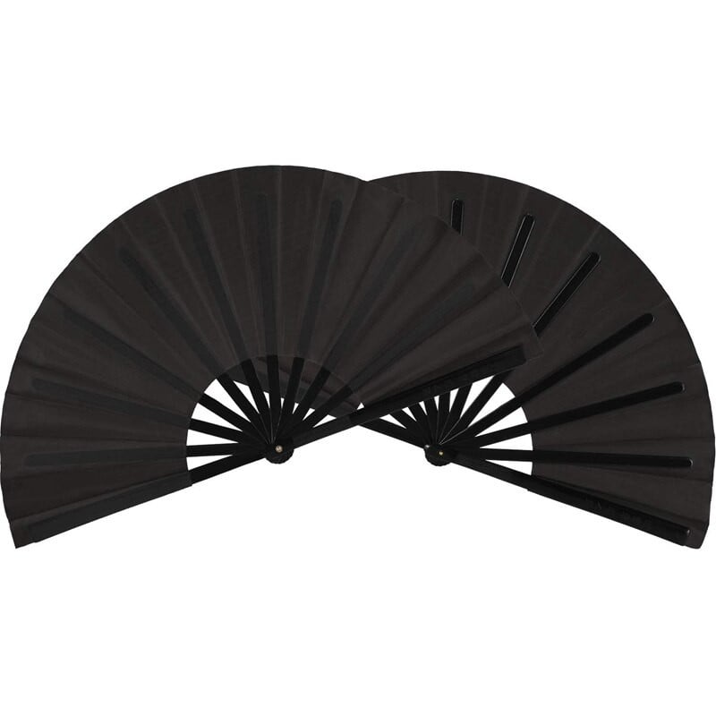 2 db Nagy összecsukható ventilátor nylon vászon kézi összecsukható ventilátor kínai kung fu tai chi ventilátor fekete dekoráció összecsukható kézi ventilátor partira