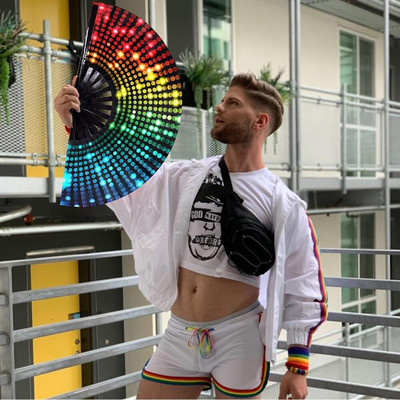 Velika kineska sklopiva ručna Rave Fan Art Craft Poklon za svadbeni ples Ručna lepeza Festival Party Fan Poklon za ventilator Home Decor Drag Queen