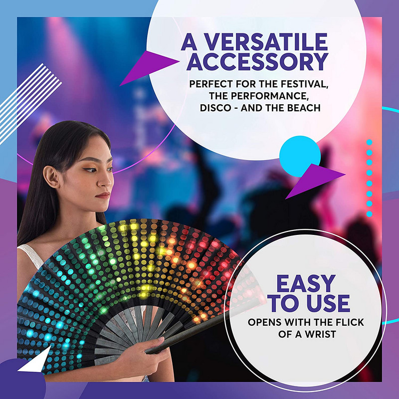 Velika kineska sklopiva ručna Rave Fan Art Craft Poklon za svadbeni ples Ručna lepeza Festival Party Fan Poklon za ventilator Home Decor Drag Queen