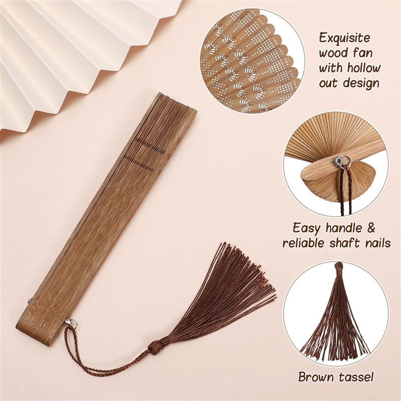 1db kínai stílusú összecsukható ventilátor bambusz kézi ventilátor táncelőadás dekoráció Bojt Vintage ventilátor