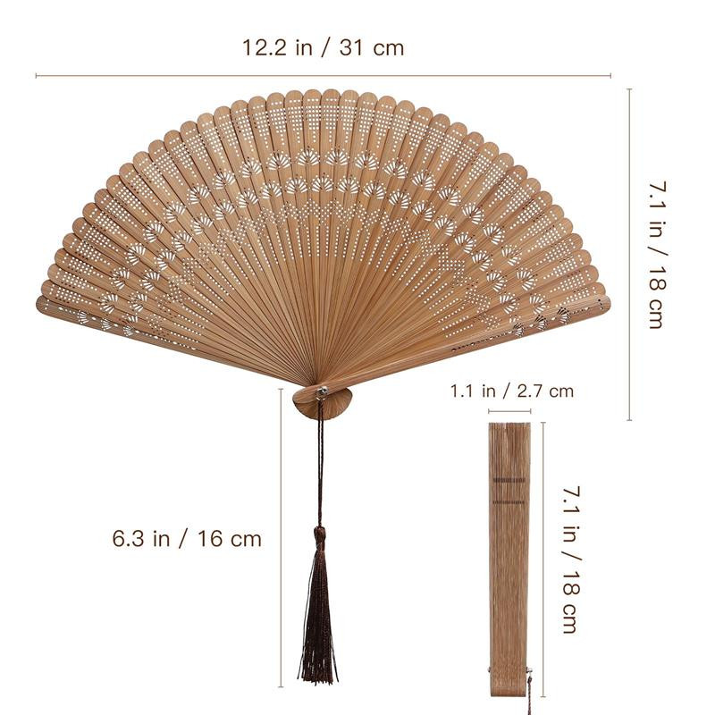 1db kínai stílusú összecsukható ventilátor bambusz kézi ventilátor táncelőadás dekoráció Bojt Vintage ventilátor