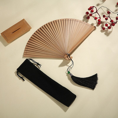 16/18 cm-es bambusz legyező kimonó legyező férfi és női japán gésa antik klasszikus fekete összecsukható ventilátor kompakt tánclegyező, hordozható