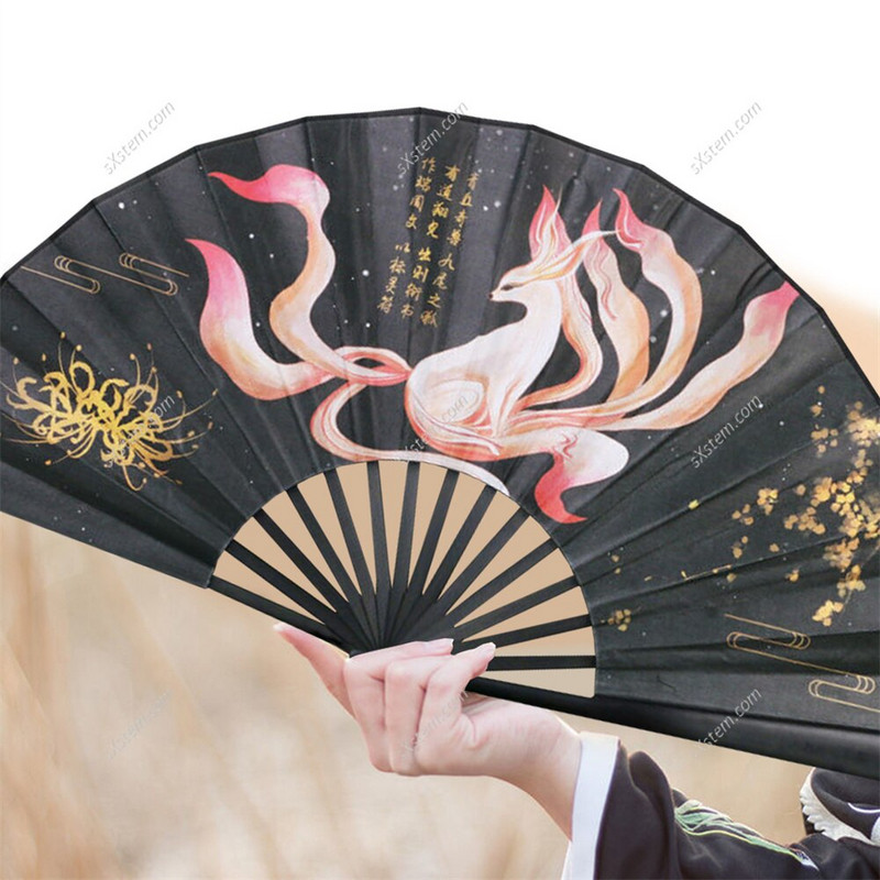 14 Stiilis 60cm Kokkupandav lehvik Antiik Stiilis Kraana Rebane Müüt Kokkupandav Lehvik Hiina Stiilis Tutt Tantsuriiete Aksessuaar Kodukaunistus