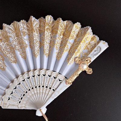 Retro kézzel készített bronzosító összecsukható ventilátor Gyönyörű európai stílusú anime kellékek ventilátor