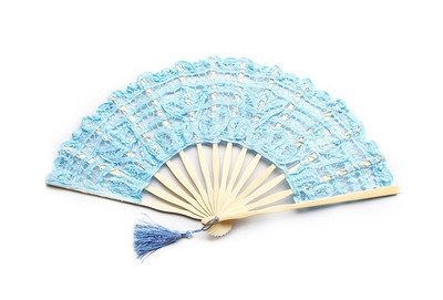 Hímzés Csipke Esküvői Legyező Egyszínű 27cm Női Bálba Tánckellék Bambusz Kézlegyező otthoni dekorációhoz születésnapi kézműves ajándék