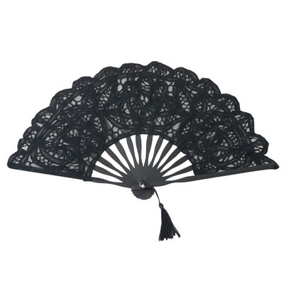 Hímzés Csipke Esküvői Legyező Egyszínű 27cm Női Bálba Tánckellék Bambusz Kézlegyező otthoni dekorációhoz születésnapi kézműves ajándék