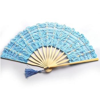 Βεντάλια χεριών 27 εκατοστών European Lace Lady Fan Dance Bridesmaid Princess Fan Lace folding Fan eventail a main abanico de mano vintage fan