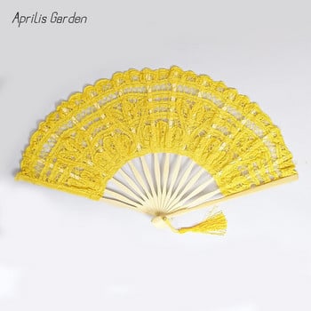 Βεντάλια χεριών 27 εκατοστών European Lace Lady Fan Dance Bridesmaid Princess Fan Lace folding Fan eventail a main abanico de mano vintage fan