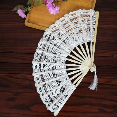 Evantai de mână din dantelă europeană de 27 CM Fan Dance Domnișoară de onoare Fan prințesă Evantai pliabil din dantelă Eventail a principal abanico de mano evantai vintage