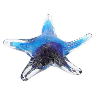 Figurine de sticlă Steaua de pește Cristal Animal de mare Suflat Ocean Decor Masă Delfin Presă hârtie în miniatură Marine Life Nautic