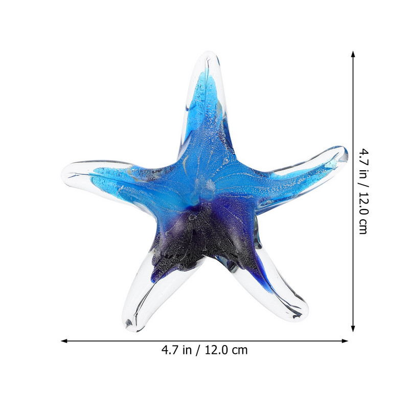 Figurine de sticlă Steaua de pește Cristal Animal de mare Suflat Ocean Decor Masă Delfin Presă hârtie în miniatură Marine Life Nautic