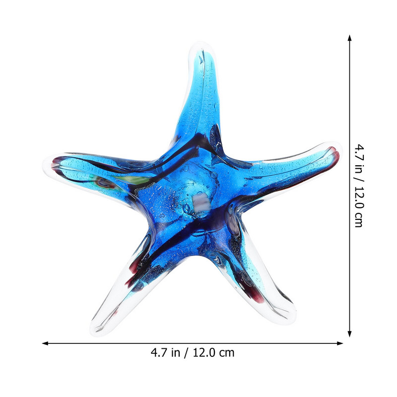 Figurine de sticlă Steaua de pește Cristal Animal de mare Suflat Ocean Decor Masă Delfin Presă hârtie în miniatură Marine Life Nautic