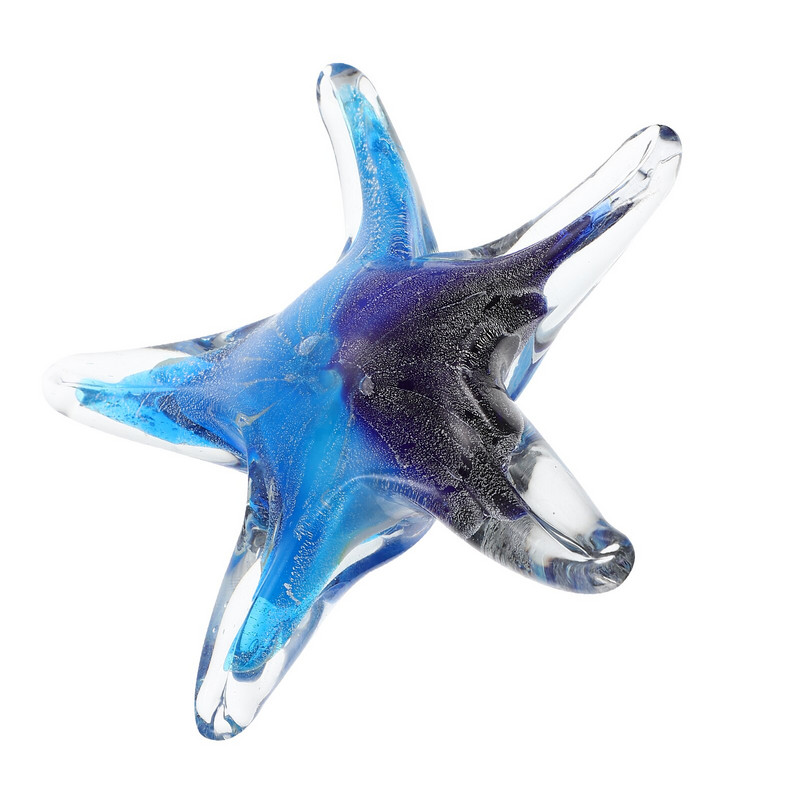 Figurine de sticlă Steaua de pește Cristal Animal de mare Suflat Ocean Decor Masă Delfin Presă hârtie în miniatură Marine Life Nautic