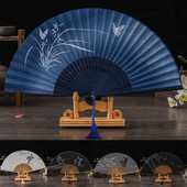 Ventilator pliabil pentru bărbați, stil chinezesc, dans de mână, evantai de lenjerie de bambus, petrecere, Anul Nou 2022, haine de nuntă, decor pentru bărbați, cosplay