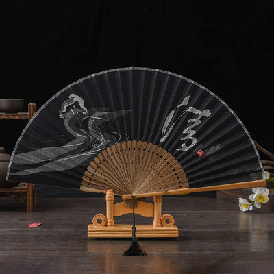 Ventilator pliabil pentru bărbați, stil chinezesc, dans de mână, evantai de lenjerie de bambus, petrecere, Anul Nou 2022, haine de nuntă, decor pentru bărbați, cosplay