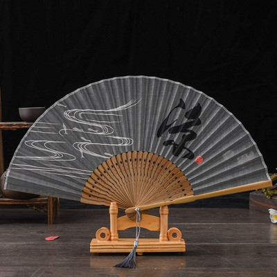 Ventilator pliabil pentru bărbați, stil chinezesc, dans de mână, evantai de lenjerie de bambus, petrecere, Anul Nou 2022, haine de nuntă, decor pentru bărbați, cosplay