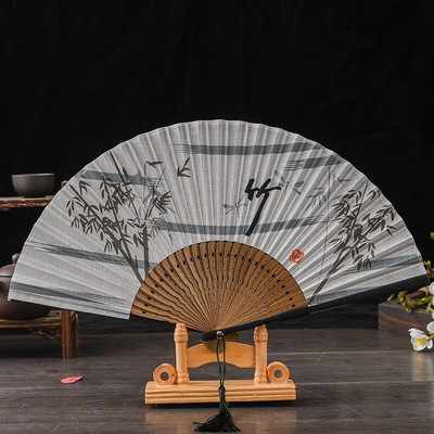 Ventilator pliabil pentru bărbați, stil chinezesc, dans de mână, evantai de lenjerie de bambus, petrecere, Anul Nou 2022, haine de nuntă, decor pentru bărbați, cosplay