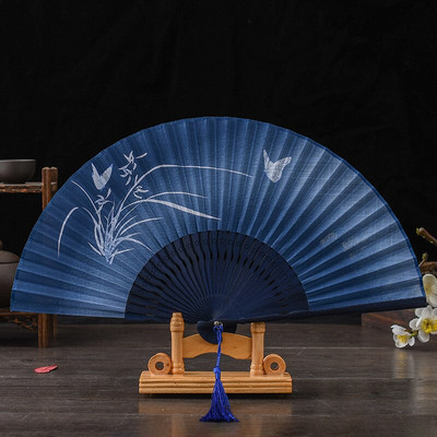 Ventilator pliabil pentru bărbați, stil chinezesc, dans de mână, evantai de lenjerie de bambus, petrecere, Anul Nou 2022, haine de nuntă, decor pentru bărbați, cosplay