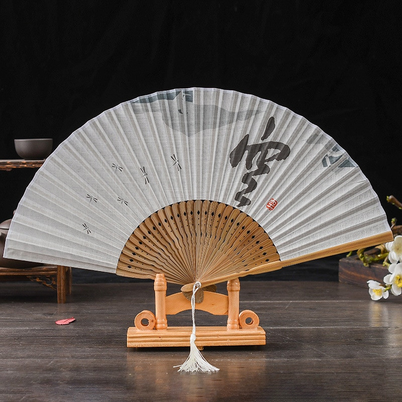 Ventilator pliabil pentru bărbați, stil chinezesc, dans de mână, evantai de lenjerie de bambus, petrecere, Anul Nou 2022, haine de nuntă, decor pentru bărbați, cosplay