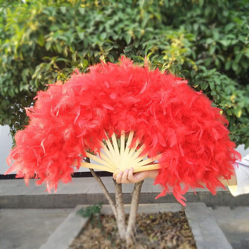 70*40cm evantai mare cu pene roz, performanță pe scenă, ventilator de dans, recuzită pentru fotografie, ventilator pliabil cu pene de Lolita, decorare pentru petrecerea de nuntă