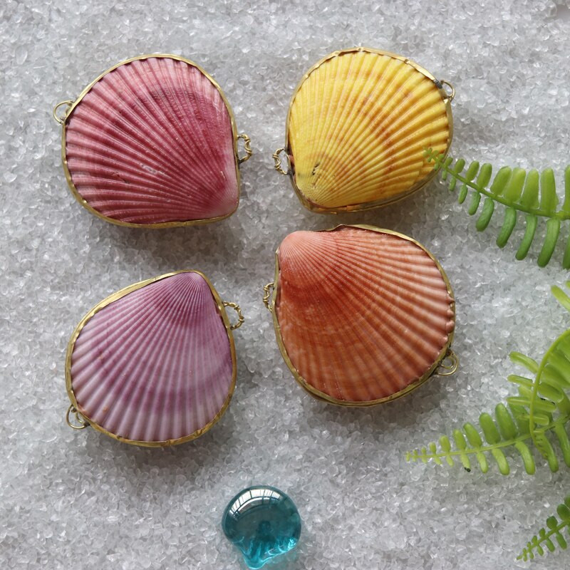Ingyenes szállítás (1db/tétel) Shell ékszerdoboz Natural Shell Beach karikagyűrű hordozó doboz kézzel készített kagyló kézműves koszorúslány ajándék