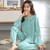 Moteriška dviejų dalių pižama su sagomis