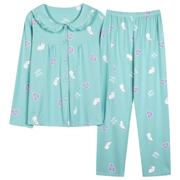 Moteriška dviejų dalių pižama su sagomis