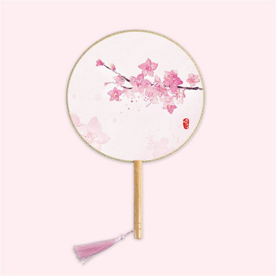 Moterų vintažinio stiliaus šilko vėduoklė kinų klasikinė išsiuvinėta apvali vėduoklė Vestuvinis šokis rankų ventiliatorius Namų dekoravimo papuošalai