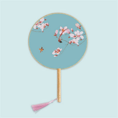 Moterų vintažinio stiliaus šilko vėduoklė kinų klasikinė išsiuvinėta apvali vėduoklė Vestuvinis šokis rankų ventiliatorius Namų dekoravimo papuošalai