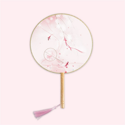 Moterų vintažinio stiliaus šilko vėduoklė kinų klasikinė išsiuvinėta apvali vėduoklė Vestuvinis šokis rankų ventiliatorius Namų dekoravimo papuošalai