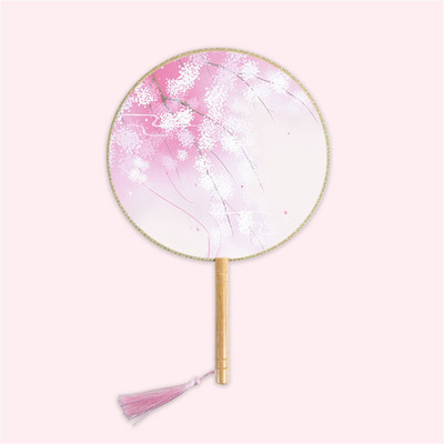 Moterų vintažinio stiliaus šilko vėduoklė kinų klasikinė išsiuvinėta apvali vėduoklė Vestuvinis šokis rankų ventiliatorius Namų dekoravimo papuošalai