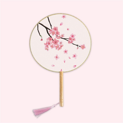 Moterų vintažinio stiliaus šilko vėduoklė kinų klasikinė išsiuvinėta apvali vėduoklė Vestuvinis šokis rankų ventiliatorius Namų dekoravimo papuošalai