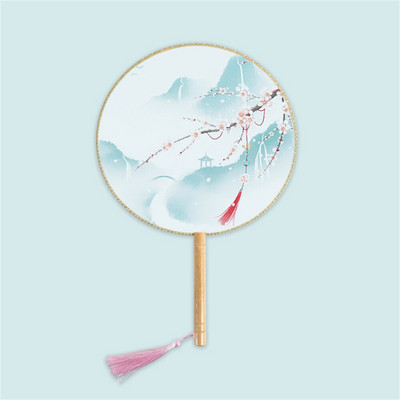 Moterų vintažinio stiliaus šilko vėduoklė kinų klasikinė išsiuvinėta apvali vėduoklė Vestuvinis šokis rankų ventiliatorius Namų dekoravimo papuošalai
