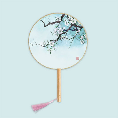 Moterų vintažinio stiliaus šilko vėduoklė kinų klasikinė išsiuvinėta apvali vėduoklė Vestuvinis šokis rankų ventiliatorius Namų dekoravimo papuošalai