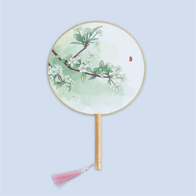 Moterų vintažinio stiliaus šilko vėduoklė kinų klasikinė išsiuvinėta apvali vėduoklė Vestuvinis šokis rankų ventiliatorius Namų dekoravimo papuošalai