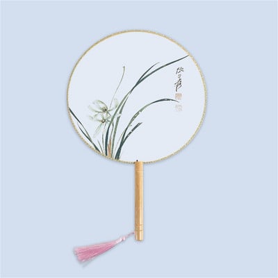 Moterų vintažinio stiliaus šilko vėduoklė kinų klasikinė išsiuvinėta apvali vėduoklė Vestuvinis šokis rankų ventiliatorius Namų dekoravimo papuošalai