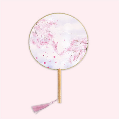 Moterų vintažinio stiliaus šilko vėduoklė kinų klasikinė išsiuvinėta apvali vėduoklė Vestuvinis šokis rankų ventiliatorius Namų dekoravimo papuošalai