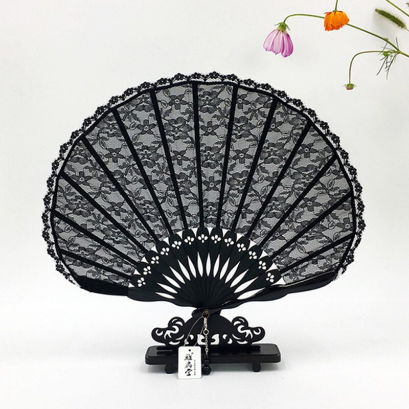Ventilator Shell în stil japonez personalizat Vintage Boutique Ladies Ventilator pliabil japonez En-gros Dantela lucrata manual
