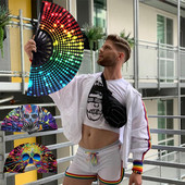 2022 Férfi/női Rave kínai összecsukható kézlegyező kézműves kézműves ajándék esküvői táncos kézfegyverfesztivál Rajongói táncos ajándék rajongói lakberendezés