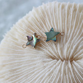 Ingyenes szállítás (10db/tétel)Natural Star Abalone Shells Connect Charms Gyöngyök Aranyozás Barkács ékszerekhez